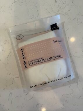 Kitsch White Hair Towel with Blush Pink Band